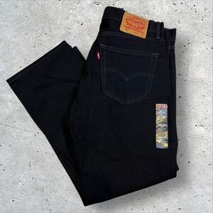 Levi's 505 Regular Jeans Size 34x30 Black Straight Leg Denim Pants